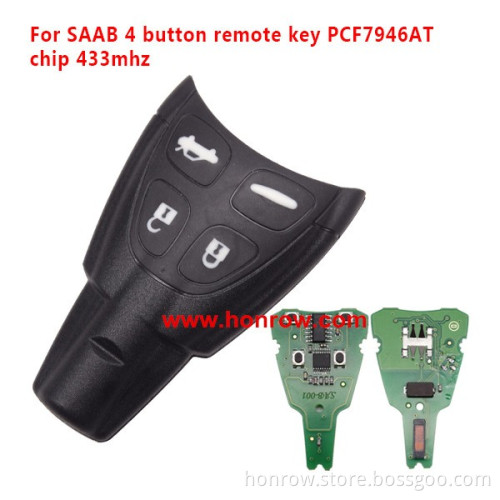 New arrival Opel SAAB 4 button remote key With PCF7946AT Chip and 433Mhz for saab remote car key